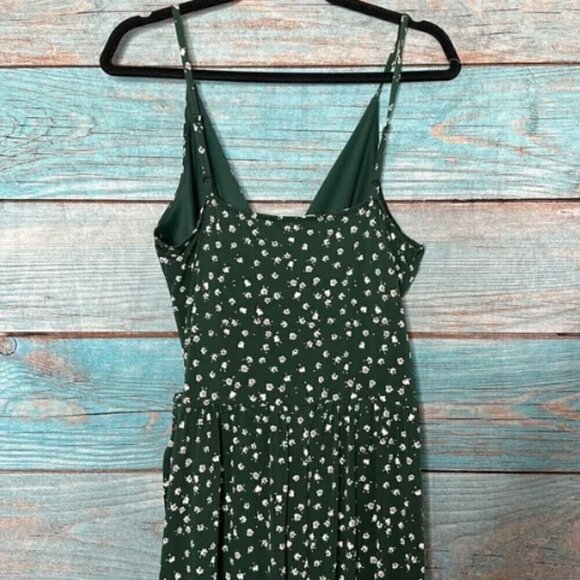 Kaileigh Green Knit Jumpsuit Floral Wide Leg Crop Ankle Size MP NWOT - Picture 5 of 8